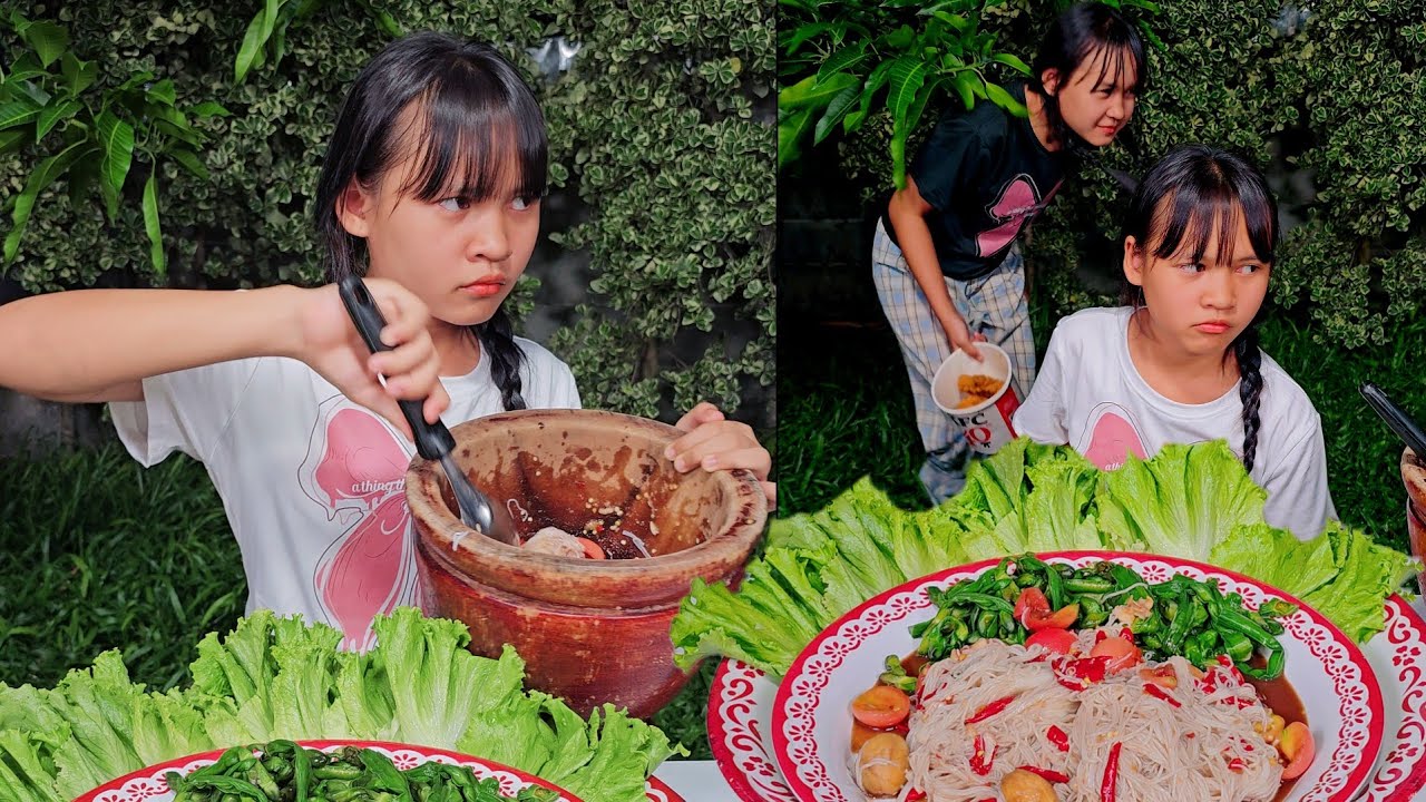 ตำซั่วเผ้ดไก่เคเอฟซี น้องอิ๋มไม่ให้น้องอุ๋มกินด้วย