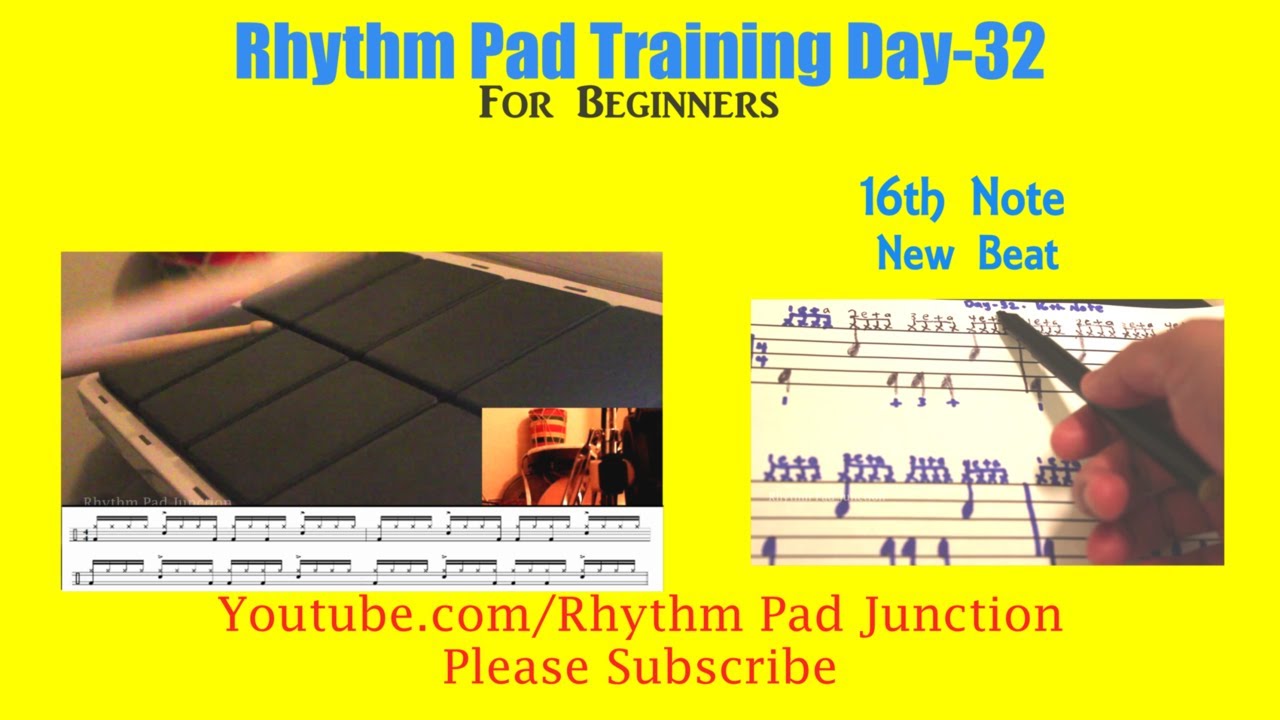 Rhythm Pad Training For Beginners- Day- 32-16th note: New beat