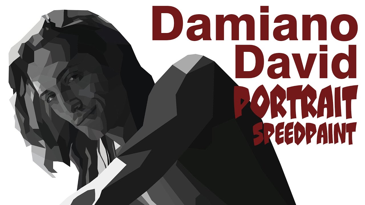 Damiano David low-poly portrait speedpaint, male portrait