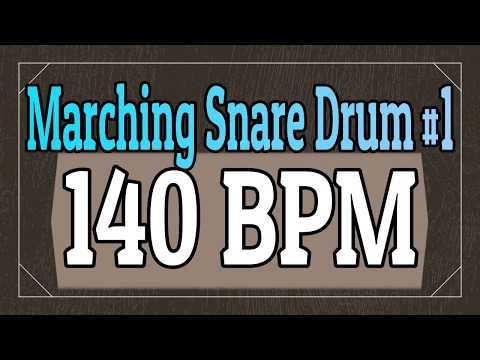 140-bpm---marching-snare-drum-rock-#1---4/4-drum-track---metronome---drum-beat