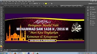 cara membuat banner acara keagamaan maulid nabi