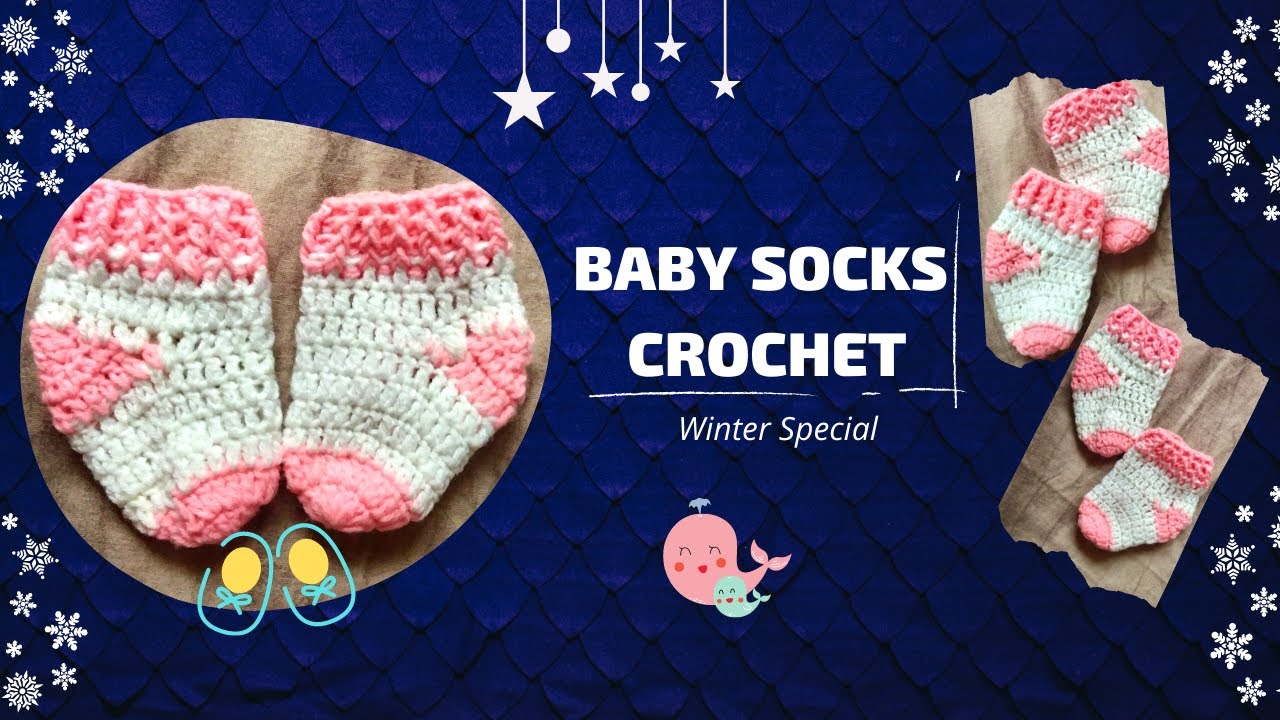 HOW TO CROCHET WINTER BABY SOCKS(TELUGU) YouTube