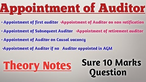 Appointment of Auditor
