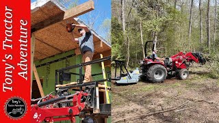 Cabin Build Part 23 Cutting the Roof LVL / Clearing More Land