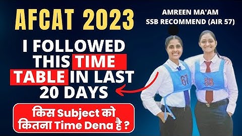 Afcat Daily Time table for 20 days | Important Topics for AFCAT | How to crack AFCAT in 20 Days