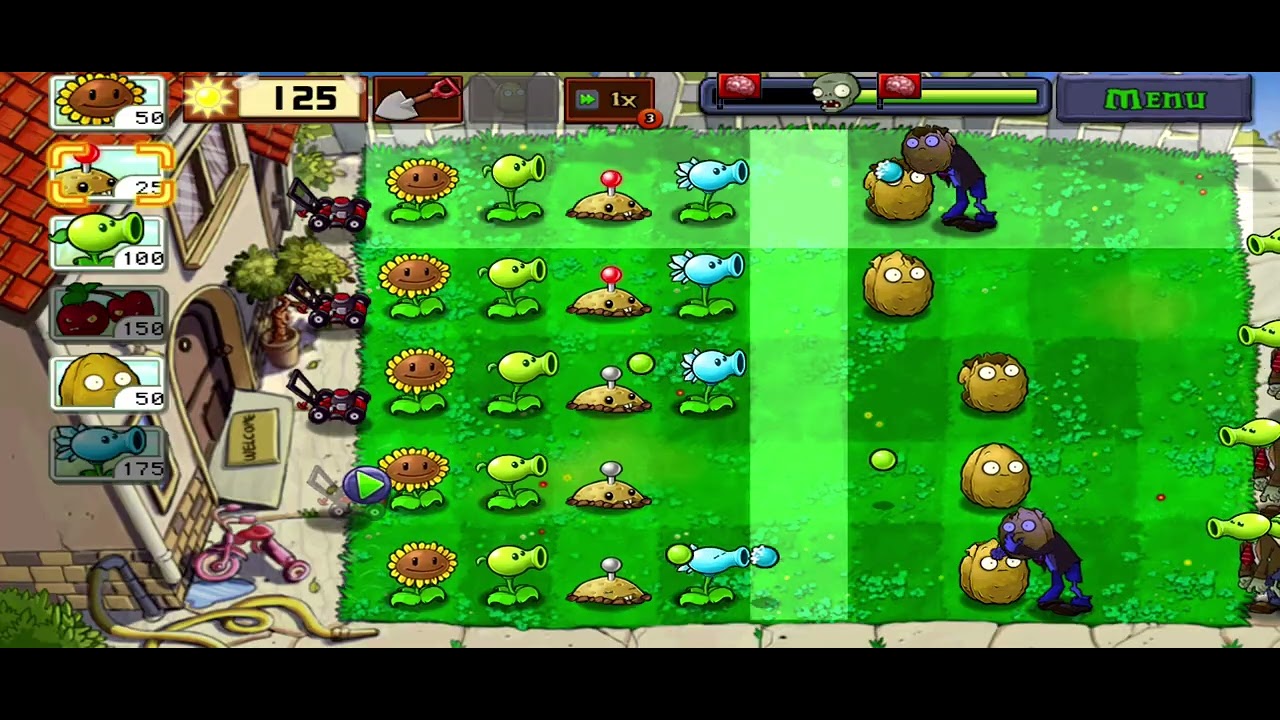 Plants vs Zombies bonus level 1 
