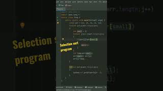 Selection sort program in java