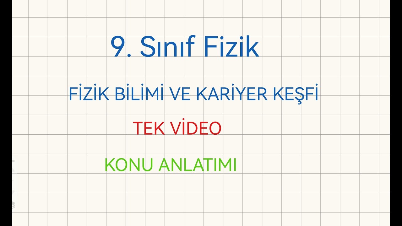 9. SINIF FİZİK + FİZİK BİLİMİ VE KARİYER KEŞFİ + FİZİK BİLİMİNE YÖN VERENLER + FİZİĞİN ALT DALLARI