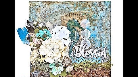 Little Birde Sea Flowers Mixed Media Canvas