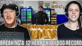 TRYING TO BREAK A 12 YEAR CHILLI DOG EATING RECORD REACTION | OB DAVE REACTS #beardmeatsfood