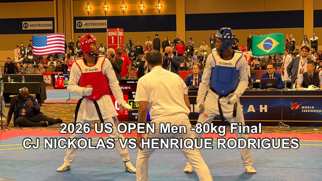 2026 US OPEN TAEKWONDO MEN FINAL -80kg USA CJ NICKOLAS vs BRA HENRIQUE RODRIGUES