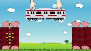 電車　踏切　モノレール railroad crossing　monorail　animation