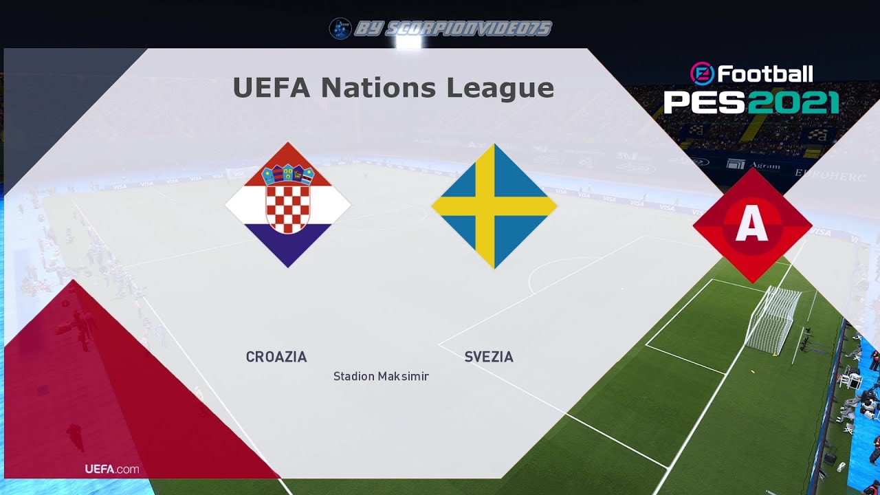 PES 2021 • Croazia Vs Svezia - UEFA Nations League (A ...