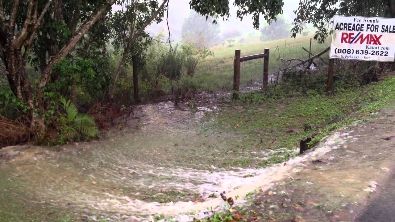 Hauiki Rd. Kapaa Rain and Flooding YouTube