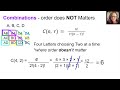 Permutations and Combinations in Combinatorics | Formulas, Factorials & Examples