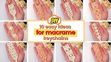 Top 10 easy macrame patterns for keychain ideas beginners friendly | Easy Christmas craft gift ideas