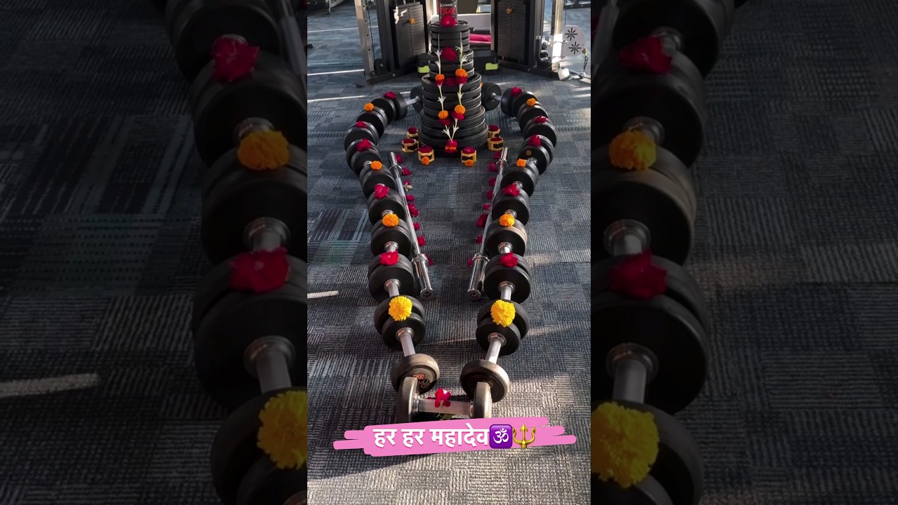 shivji portrait with dumbbell #mahadev #shivji #dumbbell #gym #motivation #explore