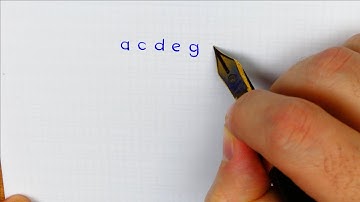 Print script with a fountain pen: groups of letters - Handwriting practice