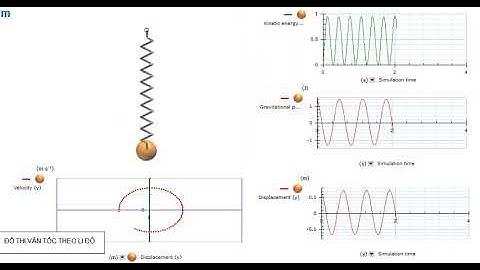 Đồ thị dao động điều hòa con lắc lò xo, các đồ thị: động năng, thế năng và li độ theo thời gian.