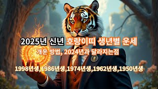 2025년 신년 호랑이띠 생년별 운세 , 개운 방법, 2024년과 달라지는점