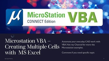 Microstation VBA - Create Multiple Cells with Excel and Microstation VBA Userform