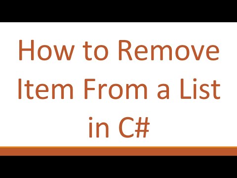 How to Remove Item From a List in C#
