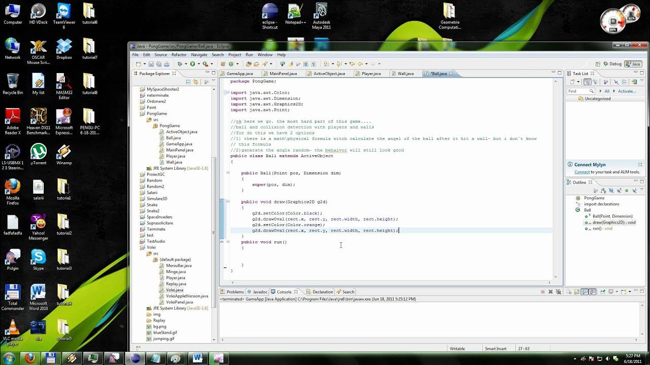 How to make a simple pong game in java-tutorial 16 - YouTube
