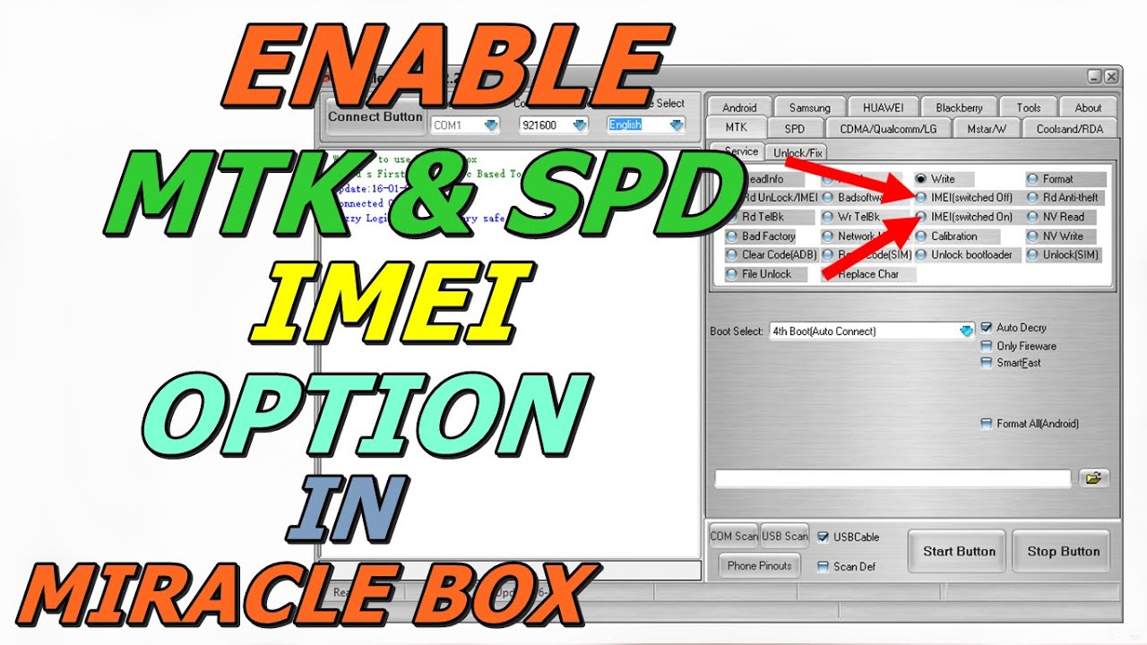How to Enable Miracle Box MTK &  SPD IMEI Option
