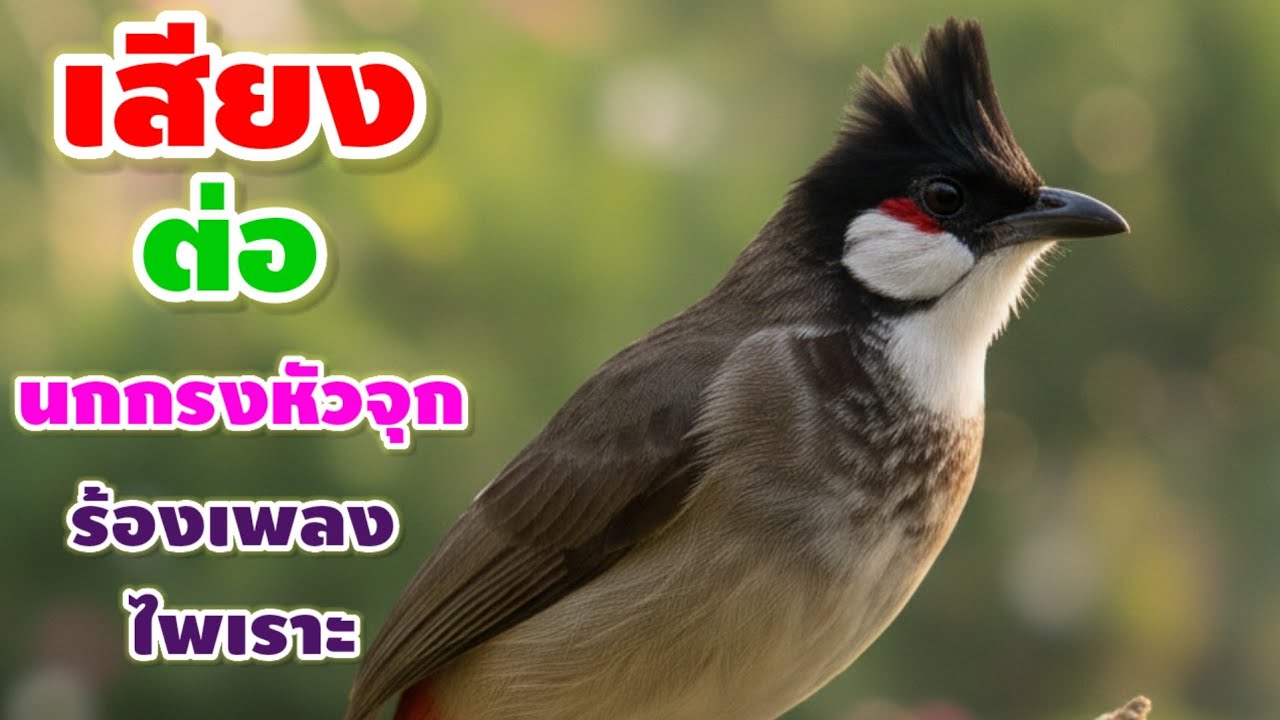เสียงนกกรงหัวจุกร้องร้องเพลงไพเราะมาก ร้องเพลงเสียงดังแบบฉบับของตัวเอง ร้องเพลงอย่างดุดันสนุกสนาน