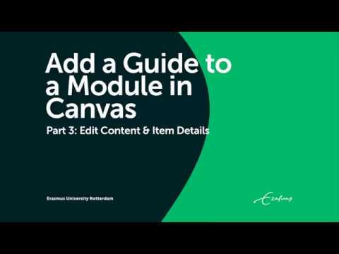 Add a Guide to a Canvas Module Part 3