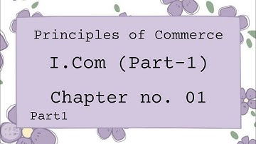 PRINCIPLES OF COMMERCE chapter No. 01 (Concept of business) , LECTURE NO. 01.
