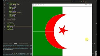Algerian flag with turtle علم الجزائر باستعمال تيرتل