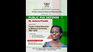Ms Priscilla Asiimire's Public PhD Defense