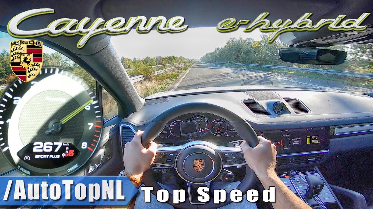 top speed взлом PORSCHE CAYENNE 2019 E HYBRID 462HP AUTOBAHN POV 267km/h by AutoTopNL