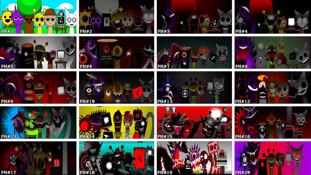 20 Phases in Incredibox Sprunki - All Characters - YouTube