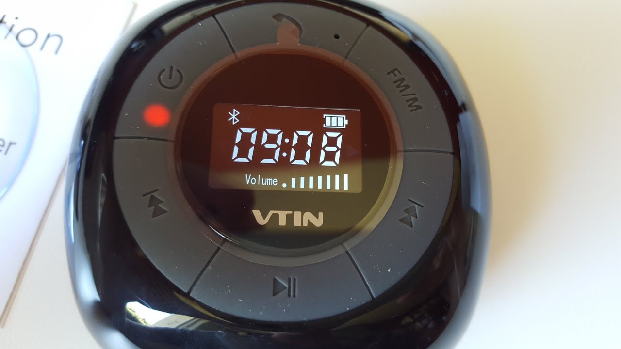 VTIN Relaxer Enceinte Bluetooth Portable, FM Radio de Douche Haut-Parleur  Etanche, Ecran LCD,Temps de