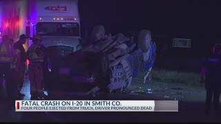Several ejected, 1 dead after crash in Smith County
