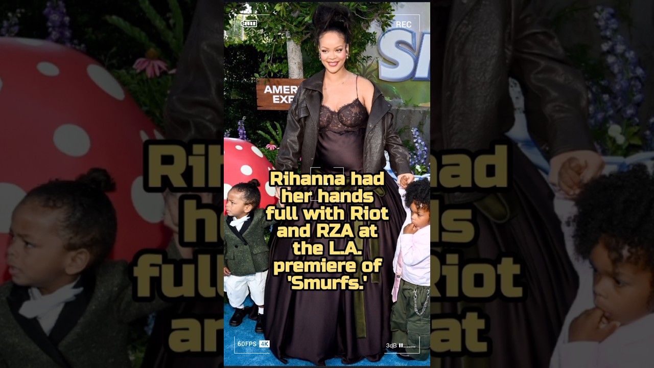 Rihanna had her hands full with Riot and RZA at the L.A. premiere of '
