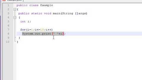 Java program to print first 10 natural numbers