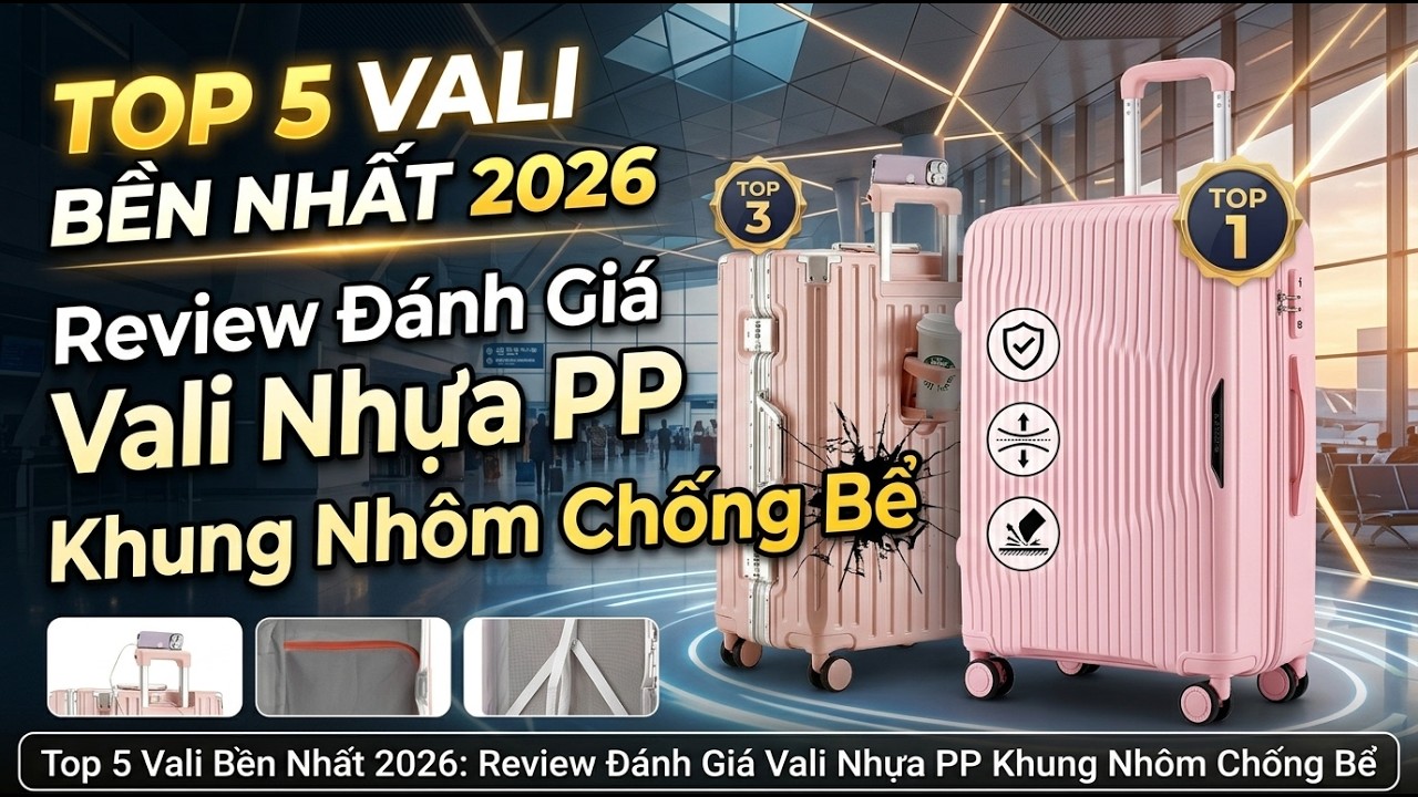 🎥 Top 5 Vali Kéo Bền Nhất 2026: Review Đánh Giá Vali Nhựa PP, Khung Nhôm Chống Vỡ — Video review, click xem trên YouTube