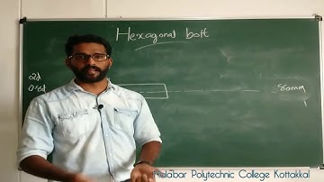 How to draw Hexagonal headed bolt