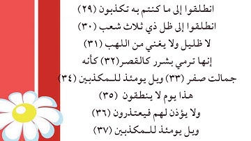 سورة المرسلات 29 - 37 إعداد المعلمة نجاح العنزي