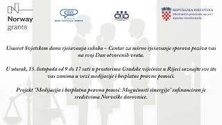 Dan Otvorenih Vrata Centra Za Mirno Rješavanje Sporova, Utorak, 15. Listopad 2024., Rijeka.