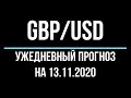 Ежедневный прогноз форекс13.11.2020. Форекс прогноз, движения цены валютной пары фунт - доллар.