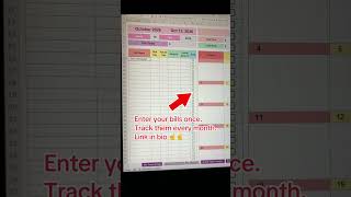 Monthly bill tracker template for Excel & Google Sheets.