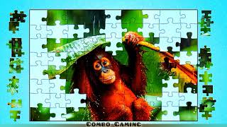 puzzle #4023 gameplay | innocent cute monkey in rain jigsaw puzzle game screenshot 4