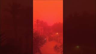 Sandstorm in Libya creates ominous orange glow #shorts