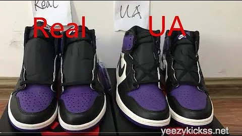 Comparation Real Vs Fake Air Jordan 1 "Court Purple" Unboxing+ REVIEW :Yeezykickss.net
