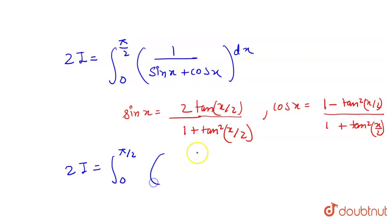 `int_(0)^(pi//2) (sin x) / ((sinx + cosx)^(2) ) dx