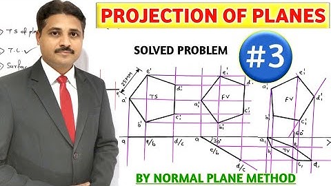 PROJECTION OF PLANES SOLVED PROBLEM 3 IN HINDI IN ENGINEERING DRAWING @TIKLESACADEMYOFMATHS